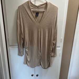 Rafaella XXL Women's Tan V-Neck Top